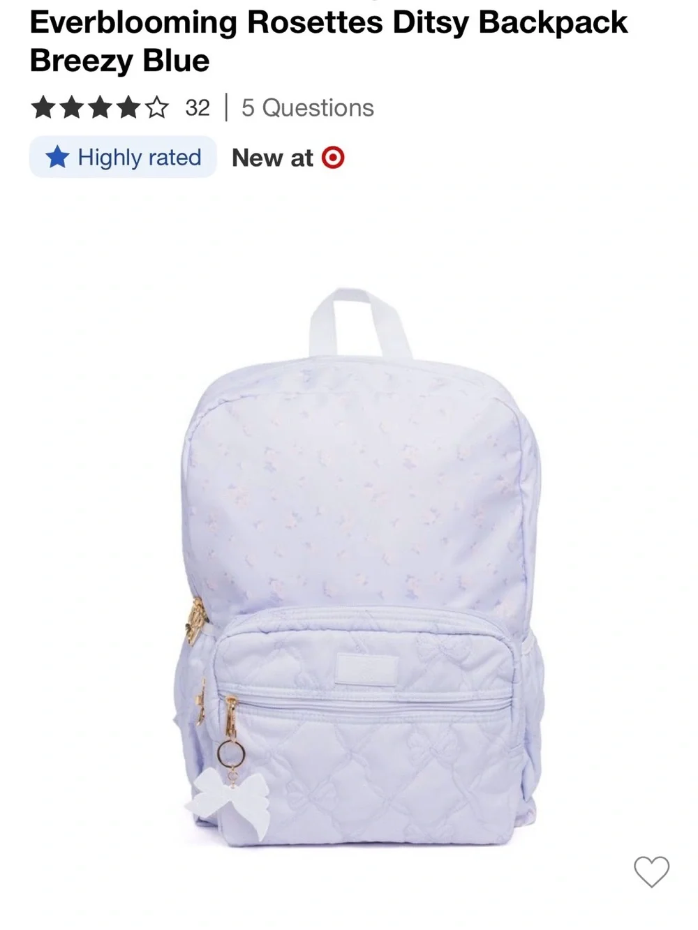 LoveShackFancy Rosettes Ditsy Kids Backpack - Breezy Blue